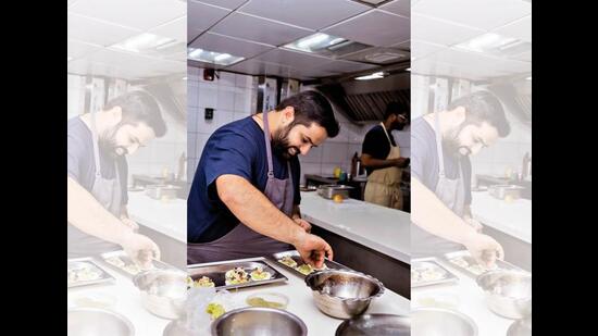 Chef Varun Totlani in the kitchen Chef Varun Totlani in the kitchen