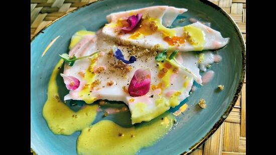 Coconut carpaccio by Avinash Martins, who is transforming Goan cuisine at Cavatina