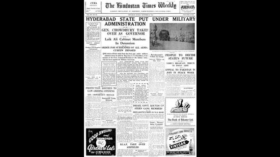 HT This Day: September 19, 1948 -- Hyderabad state put under military administration