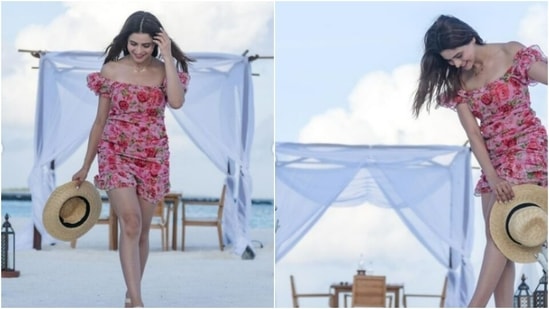 Aamna Sharif is living it up in Maldives. The actor recently took off and since then her Instagram profile is replete with pictures and videos of her ventures in the island country. Aamna is slaying beach fashion goals in style. The actor is doing it all – from raising the oomph in a white date night gown to showing us how to merge comfort and style together.(Instagram/@aamnasharifofficial)