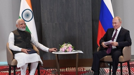 PM Narendra Modi and Russia's President Vladimir Putin hold talks on the sidelines of SCO summit. (Twitter@PMOIndia)