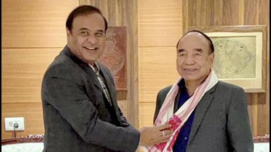 Himanta Biswa Sarma and Zoramthanga. (PTI)