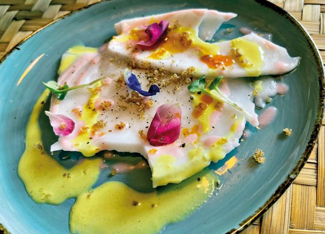 Coconut carpaccio by Avinash Martins, who is transforming Goan cuisine at Cavatina