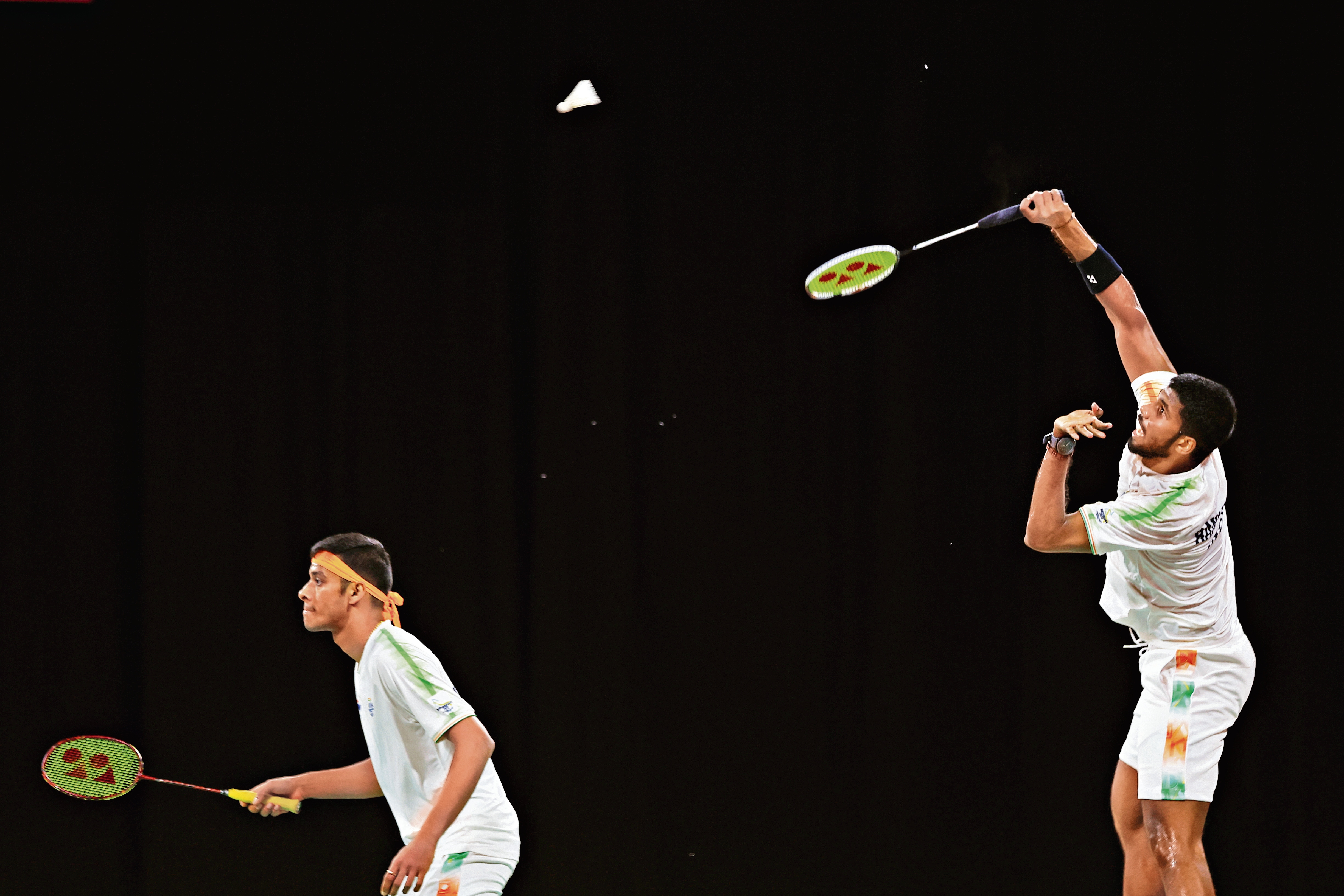 Winning against Australia at the Commonwealth Games in August. ‘I always know Chirag is right there... In doubles, you have a person supporting you all the time,” Rankireddy says. (Getty Images) Winning against Australia at the Commonwealth Games in August. ‘I always know Chirag is right there... In doubles, you have a person supporting you all the time,” Rankireddy says. (Getty Images)