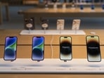 Apple's iPhone 14 line-up and Apple Watch Series 8 are available to purchase in-store starting Friday. ((AP Photo/Jae C. Hong)) Apple's iPhone 14 line-up and Apple Watch Series 8 are available to purchase in-store starting Friday. ((AP Photo/Jae C. Hong))