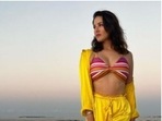 Sunny Leone is living it up in Maldives. The actor recently flew to the island country and since then her Instagram profile is replete with pictures and videos of her ventures there. Sunny is on a spree of slaying bikini goals with her attires and we are smitten. A day back, Sunny shared a set of pictures of herself loving the sunset in Maldives on the beach.(Instagram/@sunnyleone)