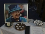 A book of condolence and photo of Queen Elizabeth II are displayed at a church in the district of Southall in London.(AP) A book of condolence and photo of Queen Elizabeth II are displayed at a church in the district of Southall in London.(AP)
