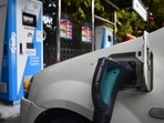 An electric vehicles charging point in Delhi.(Sanchit Khanna/HT Archive) An electric vehicles charging point in Delhi.(Sanchit Khanna/HT Archive)