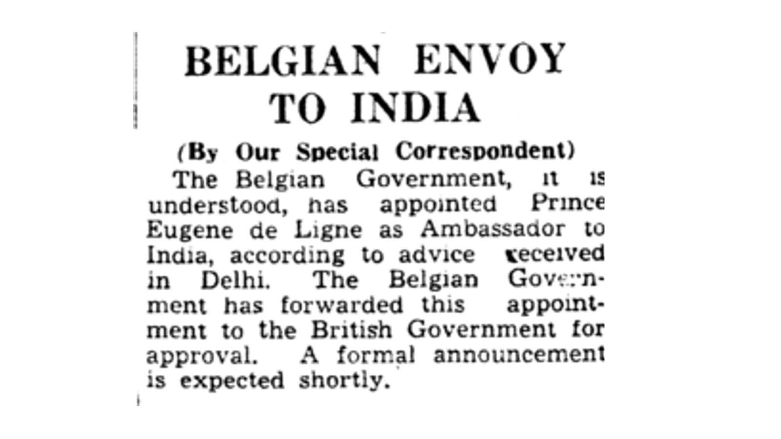 Prince Eugene’s 1947 sojourn as ambassador of Belgium