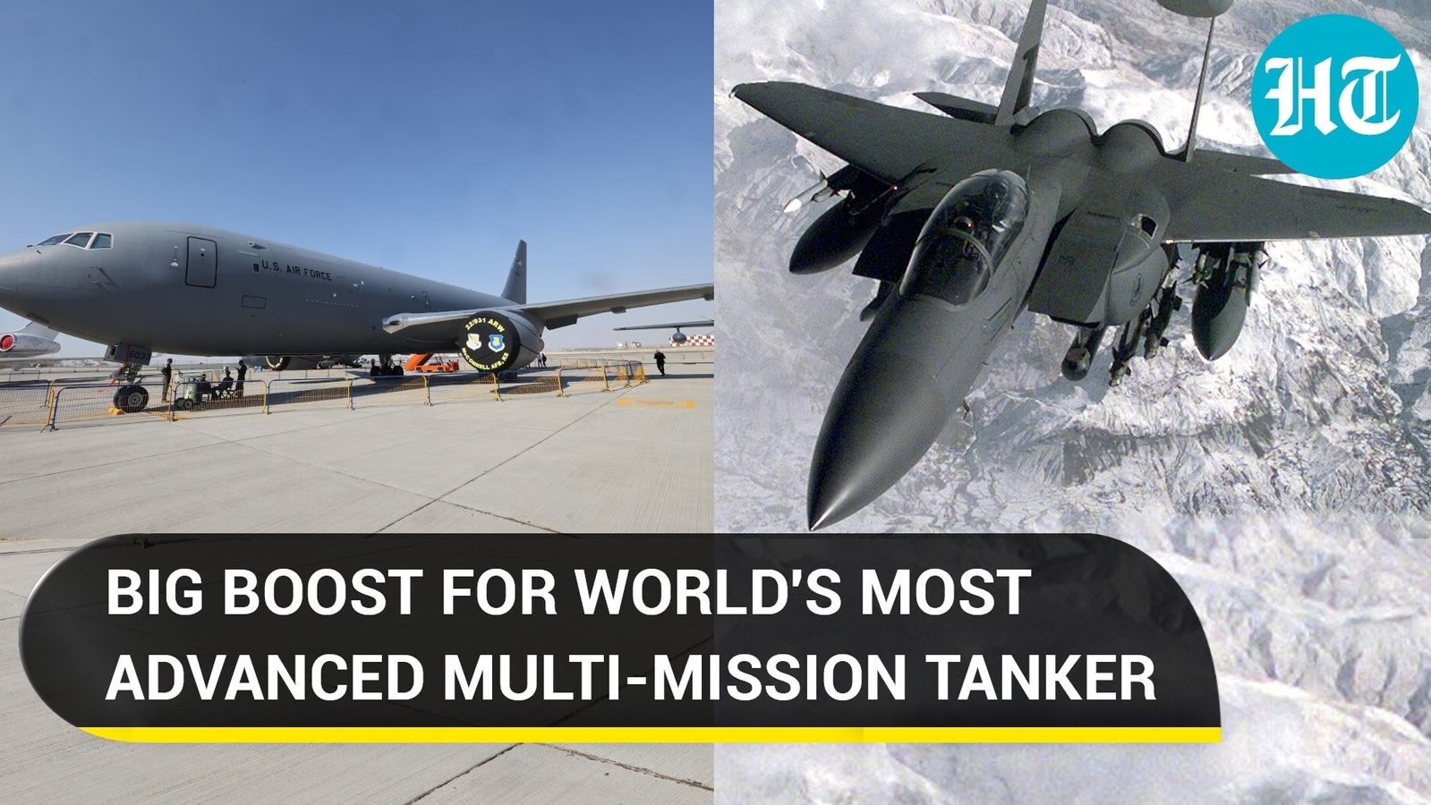 F-15E Strike Eagle jet refuelled by world's most advanced multi-mission ...