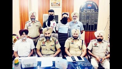 The accused in police custody in Tarn Taran on Saturday. (HT Photo)