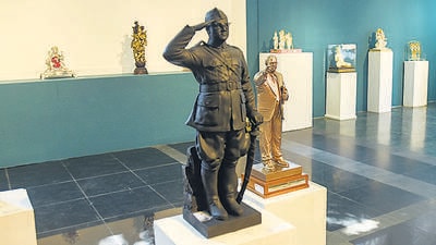 New Delhi, India - Sept. 12, 2022: PM Narendra Modi’s gift collection has been put on display at the National Gallery of Modern Art (NGMA) in New Delhi, India, on Monday, September 12, 2022. The exhibition will be open to the general public on September 17, 2022. (Photo by Raj K Raj/ Hindustan Times) (Hindustan Times) New Delhi, India - Sept. 12, 2022: PM Narendra Modi’s gift collection has been put on display at the National Gallery of Modern Art (NGMA) in New Delhi, India, on Monday, September 12, 2022. The exhibition will be open to the general public on September 17, 2022. (Photo by Raj K Raj/ Hindustan Times) (Hindustan Times)