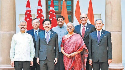 India and Singapore on Saturday launched a new mechanism for collaboration. (ANI) India and Singapore on Saturday launched a new mechanism for collaboration. (ANI)