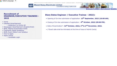 BHEL Recruitment 2022: Apply for 150 Engineer / Executive Trainee BHEL Recruitment 2022: Apply for 150 Engineer / Executive Trainee