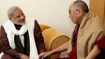 The Dalai Lama shared an old picture of him with Prime Minister Narendra Modi. (Dalai Lama's official website) The Dalai Lama shared an old picture of him with Prime Minister Narendra Modi. (Dalai Lama's official website)