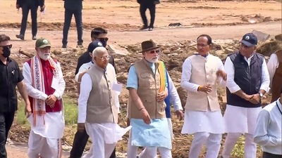 "It is unfortunate that we declared Cheetahs extinct from the country in 1952, but for decades no meaningful effort was made to rehabilitate them. Today, as we celebrate Azadi ka Amrit Mahotsav, the country has started rehabilitating Cheetahs with new energy," said the PM. (PTI) "It is unfortunate that we declared Cheetahs extinct from the country in 1952, but for decades no meaningful effort was made to rehabilitate them. Today, as we celebrate Azadi ka Amrit Mahotsav, the country has started rehabilitating Cheetahs with new energy," said the PM. (PTI)