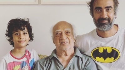 Ranvir Shorey with father KD Shorey and son Haroon in a file pic. Ranvir Shorey with father KD Shorey and son Haroon in a file pic.