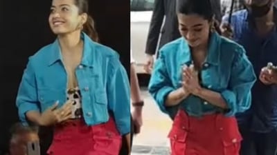 Rashmika Mandanna at the Delhi event. Rashmika Mandanna at the Delhi event.
