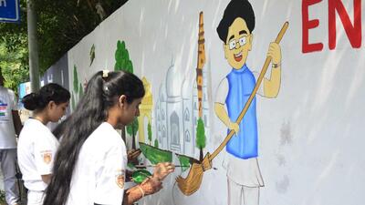 Children participating in the Indian Swachhta League events at the Nehru Rose Garden in Ludhiana. (Harvinder Singh/HT) Children participating in the Indian Swachhta League events at the Nehru Rose Garden in Ludhiana. (Harvinder Singh/HT)