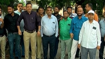 Unions representing teachers, panchayat health workers and revenue employees have been protesting since some time for the reintroduction of the OPS in the state. (IANS/Twitter)