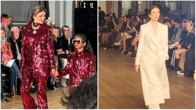 Riddhima Kapoor Sahni walks the ramp at London Fashion Week. Riddhima Kapoor Sahni walks the ramp at London Fashion Week. 