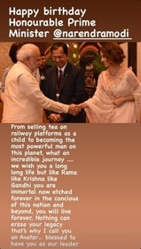 Kangana Ranaut took to Instagram Stories to wish PM Modi on his birthday. Kangana Ranaut took to Instagram Stories to wish PM Modi on his birthday.