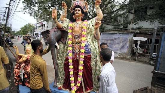 "Best wishes to the countrymen on the occasion of Lord Vishwakarma Jayanti. On this occasion, my heartfelt greetings to the Karma yogis associated with all kinds of creative work along with Navnirman and Navsrjan. Your skill and duty are going to take the country to new heights in eternity," PM Modi said in a tweet.(PTI)