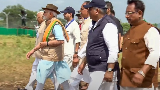 The Prime Minister said that the grassland ecosystem would be restored again and biodiversity will increase further. "It is true that, when nature and environment are protected, then our future is also secure. The avenues for growth and prosperity also open up. When cheetahs run again in Kuno National Park, the grassland ecosystem will be restored again, and biodiversity will increase further," said PM Modi.(PTI)