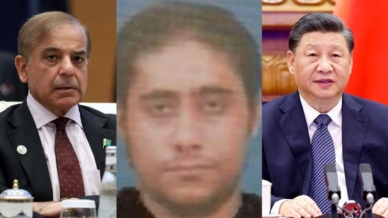 Pakistan prime minister Shehbaz Sharif, Lashkar terrorist Sajid Mir and Chinese president Xi Jinping.
