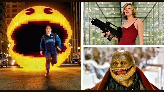 (Clockwise from left) Pac-Man has already had a starring role, in Pixels (2015); Resident Evil has spawned many films; an example of the kind of special effects that featured in the 1993 Super Mario Bros film. (Clockwise from left) Pac-Man has already had a starring role, in Pixels (2015); Resident Evil has spawned many films; an example of the kind of special effects that featured in the 1993 Super Mario Bros film.
