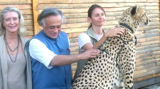 Jairam Ramesh at the Cheetah Outreach Centre in South Africa in 2010.