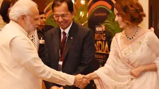 Prime Minister Narendra Modi met Kangana Ranaut at an event in 2018. The actor wished him on his birthday by sharing the photo along with a long note.