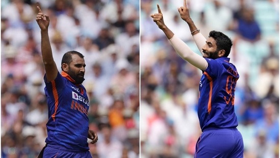 Mohammed Shami (L) and Jasprit Bumrah&nbsp;