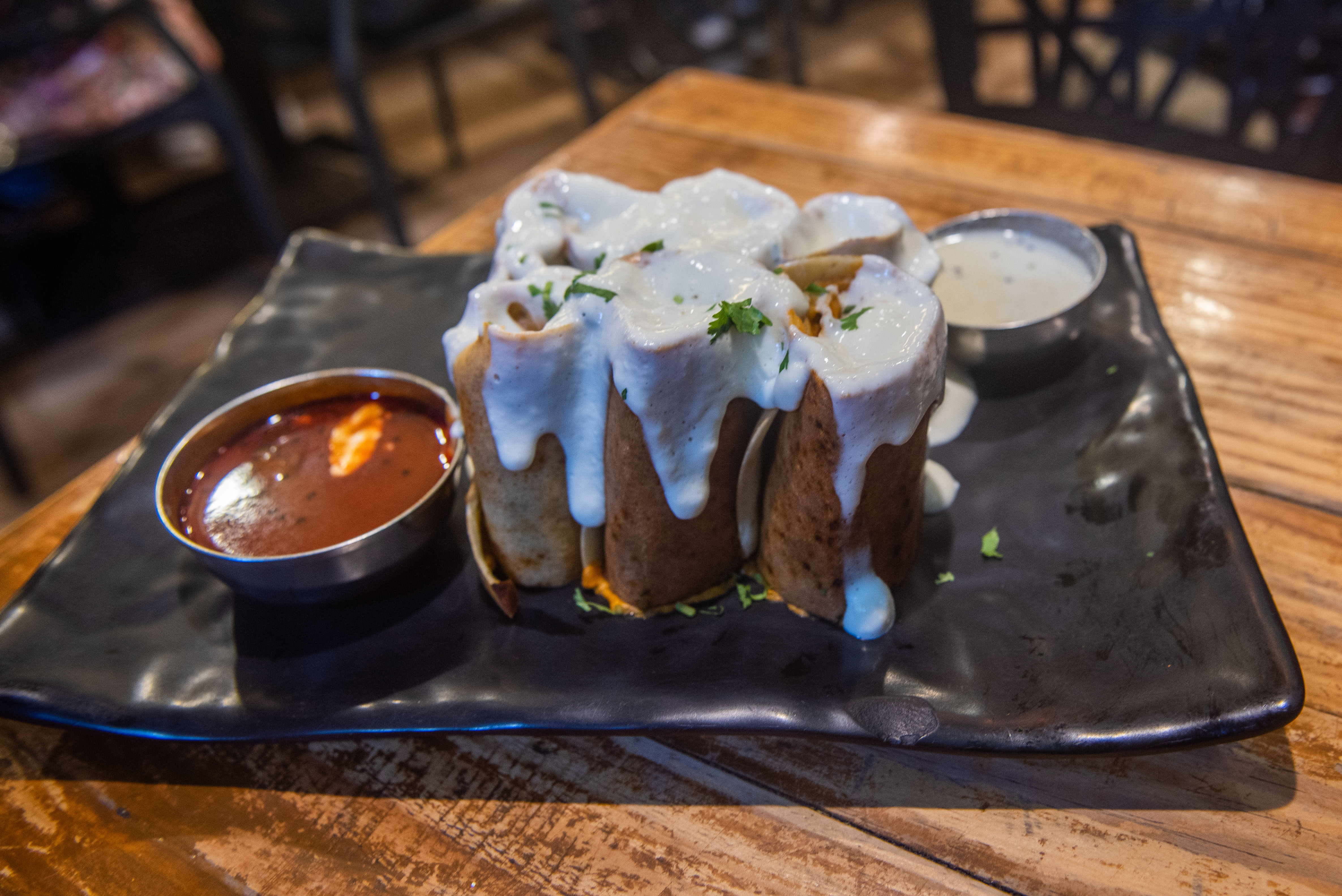 The cheese burst dosa at Pure Milk & Snacks, Mumbai. (Pratik Chorge / HT Photo) The cheese burst dosa at Pure Milk & Snacks, Mumbai. (Pratik Chorge / HT Photo)