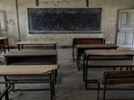 Afghanistan: A classroom sits empty in Kabul, Afghanistan. Afghanistan: A classroom sits empty in Kabul, Afghanistan.