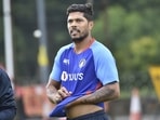 Umesh Yadav prepares to bowl in the nets Umesh Yadav prepares to bowl in the nets