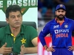 Pakistan chief selector Muhammad Wasim; India captain Rohit Sharma Pakistan chief selector Muhammad Wasim; India captain Rohit Sharma