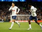 Tottenham Hotspur's Son Heung-min celebrates scoring their fifth goal with Emerson&nbsp;