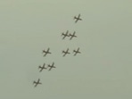 The video showed a fleet of nine aircraft putting up the display in the sky, which was witnessed by thousands of tourists who gathered at the seaside pilgrim town. The video showed a fleet of nine aircraft putting up the display in the sky, which was witnessed by thousands of tourists who gathered at the seaside pilgrim town.
