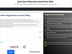 JoSAA Counselling 2022 seat 1 allotment result released at josaa.nic.in JoSAA Counselling 2022 seat 1 allotment result released at josaa.nic.in