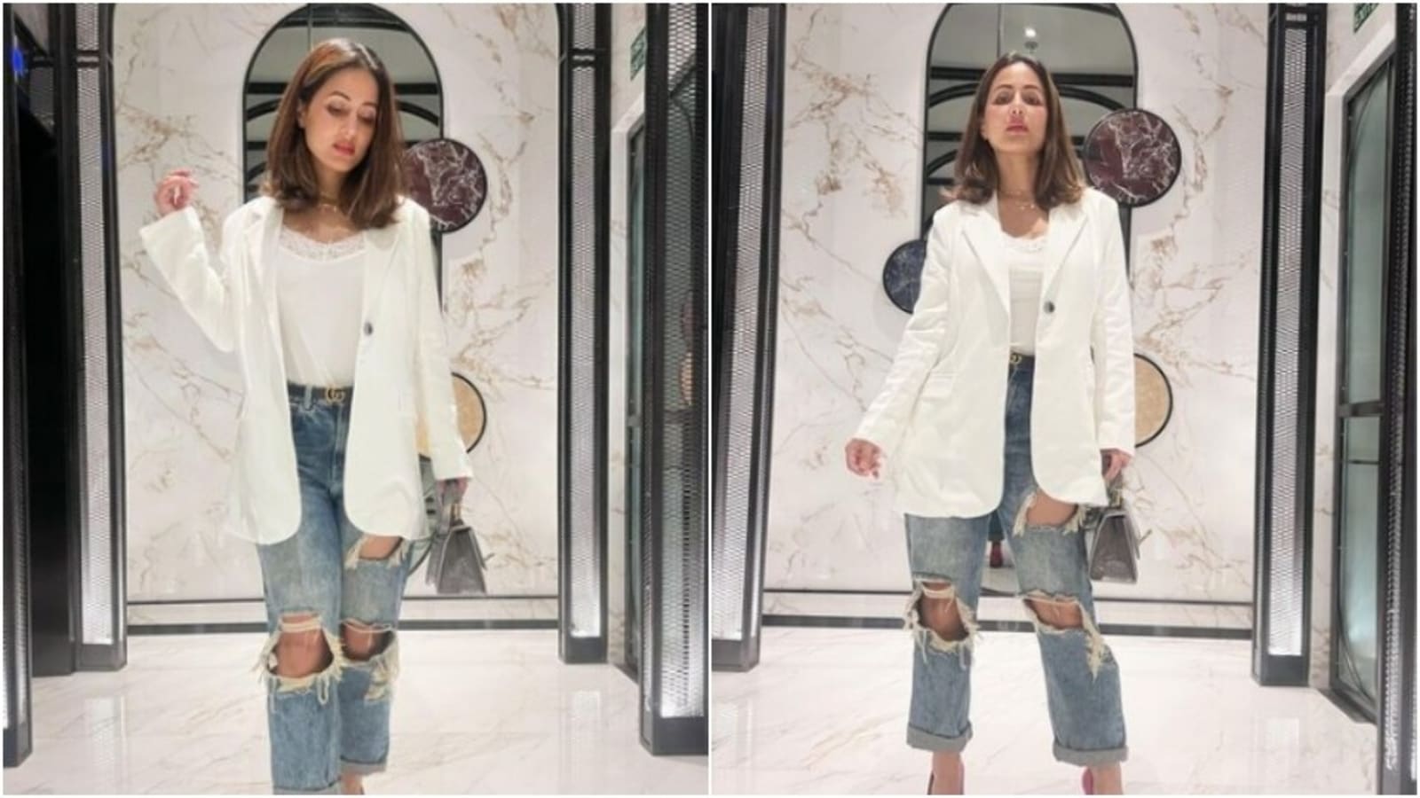 Hina Khan’s casual twist to a formal attire is what we need for the weekend