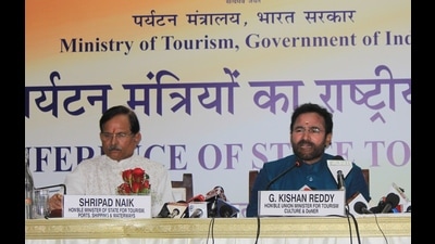 Union minister for tourism, culture and development of the north-east region (DoNER) G Kishan Reddy in Dharamshala on Sunday. (HT Photo) Union minister for tourism, culture and development of the north-east region (DoNER) G Kishan Reddy in Dharamshala on Sunday. (HT Photo)