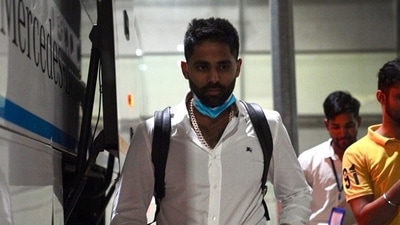 Suryakumar Yadav arrives in Mohali for the India vs Australia T20Is, which starts from Tuesday. (Punjab Cricket Association) Suryakumar Yadav arrives in Mohali for the India vs Australia T20Is, which starts from Tuesday. (Punjab Cricket Association)