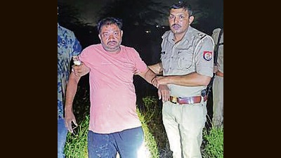 Police said the suspect was arrested after a brief exchange of fire in Atta Fatehpur village in Greater Noida. (HT Photo) Police said the suspect was arrested after a brief exchange of fire in Atta Fatehpur village in Greater Noida. (HT Photo)