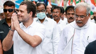 Congress leader Rahul Gandhi and Chhattisgarh chief minister Bhupesh Baghel. (ANI file) Congress leader Rahul Gandhi and Chhattisgarh chief minister Bhupesh Baghel. (ANI file)