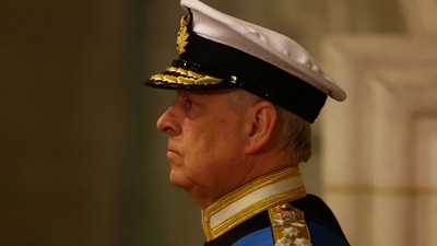 Queen Elizabeth II: Britain's Prince Andrew, Duke of York attends a a vigil. (AFP)