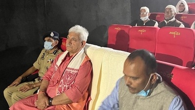 Manoj Sinha attending a screening in Jammu and Kashmir. Manoj Sinha attending a screening in Jammu and Kashmir. 