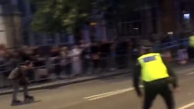 King Charles III: A roller skater almost crashed into King Charles III's car. King Charles III: A roller skater almost crashed into King Charles III's car.