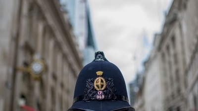 Queen Elizabeth's Funeral: A City of London police officer on duty. (Bloomberg) Queen Elizabeth's Funeral: A City of London police officer on duty. (Bloomberg)