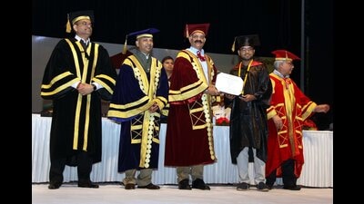 The last convocation at PEC took place in 2019, complete with conventional robes. Proposal to switch the dress code to traditional attire has been in deliberations for months. (HT File Photo) The last convocation at PEC took place in 2019, complete with conventional robes. Proposal to switch the dress code to traditional attire has been in deliberations for months. (HT File Photo)